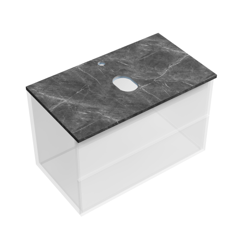 Столешница Sancos TT80A1X 80х46 накладная цвет черный - фото 2